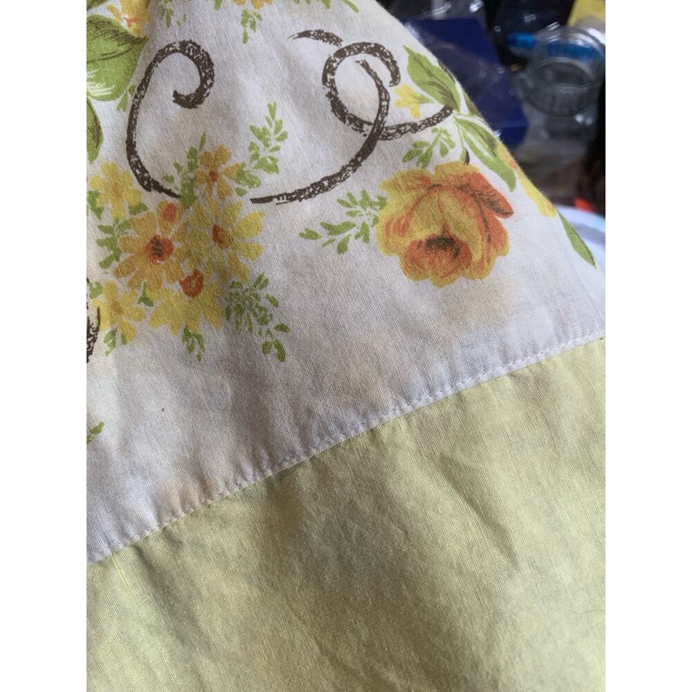 Handmade Apron Waist Tie Yellow Rose Floral Pockets VTG Housewife Cottagecore - Picture 6 of 6
